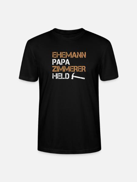 Ehemann Papa Zimmerer Held Zimmermann Handwerk - Stanley/Stella Unisex Bio-T-Shirt CRAFTER - Schwarz