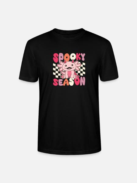 Axolotl Halloween Groovy Devil Spooky Season - Stanley/Stella CRAFTER Unisex Organic T-Shirt - black