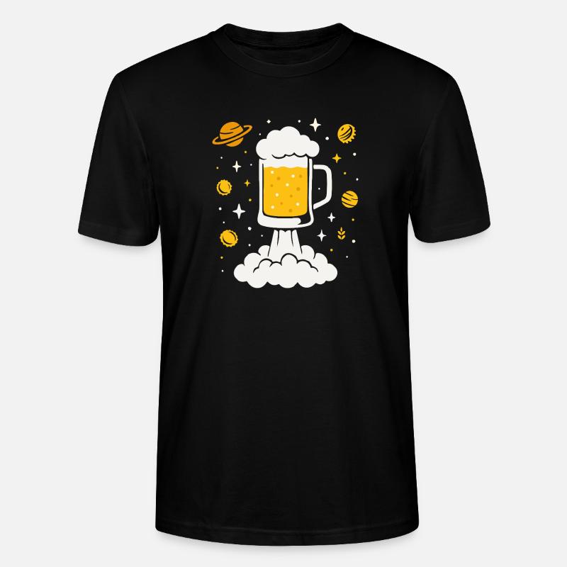 Bier-Rakete im All - Stanley/Stella Unisex Bio-T-Shirt CRAFTER - Schwarz