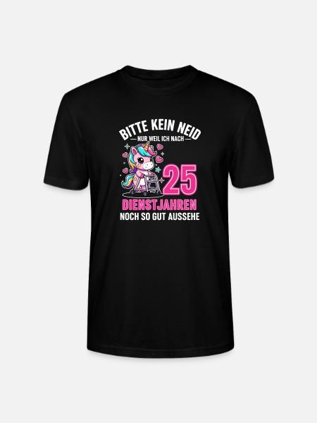 25 Jahre Dienstjubiläum – Bitte Kein Neid Einhorn - Stanley/Stella Unisex Bio-T-Shirt CRAFTER - Schwarz