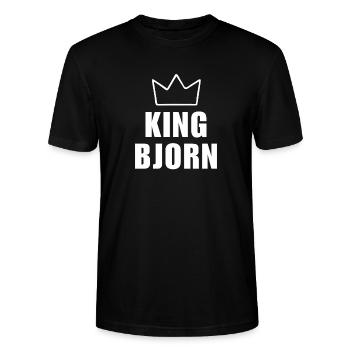 T-shirt couronne du roi Bjorn – Nom commençant par B - T-shirt bio CRAFTER Stanley Stella Unisexe - noir - Devant - Alina (178cm) & Michal (187cm)