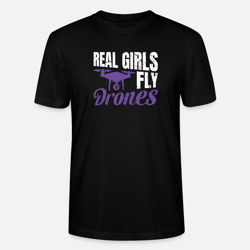 Les vraies filles pilotent des drones - T-shirt bio CRAFTER Stanley Stella Unisexe - noir