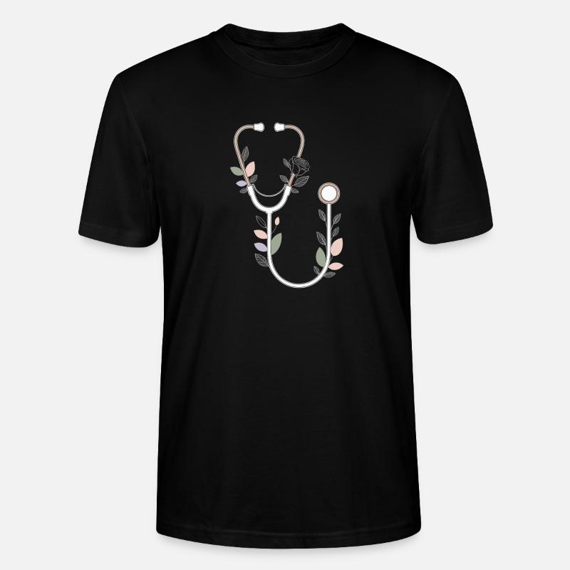 Conception de stéthoscope floral - T-shirt bio CRAFTER Stanley Stella Unisexe - noir