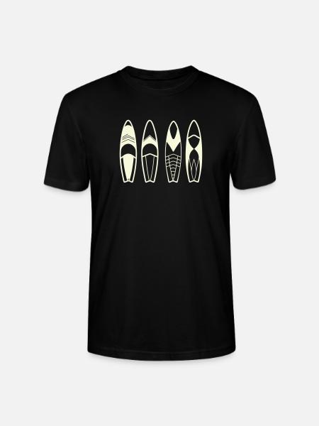 Minimalistische abstrakte Surfbretter - Stanley/Stella Unisex Bio-T-Shirt CRAFTER - Schwarz