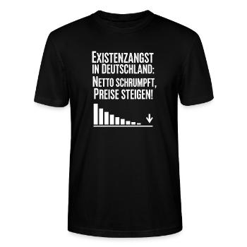Existenzangst in Deutschland - Stanley/Stella Unisex Bio-T-Shirt CRAFTER - Schwarz - Vorne - Alina (178cm) & Michal (187cm)