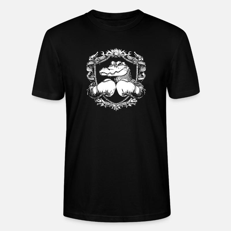 Krokodil Boxer - Stanley/Stella Unisex Bio-T-Shirt CRAFTER - Schwarz