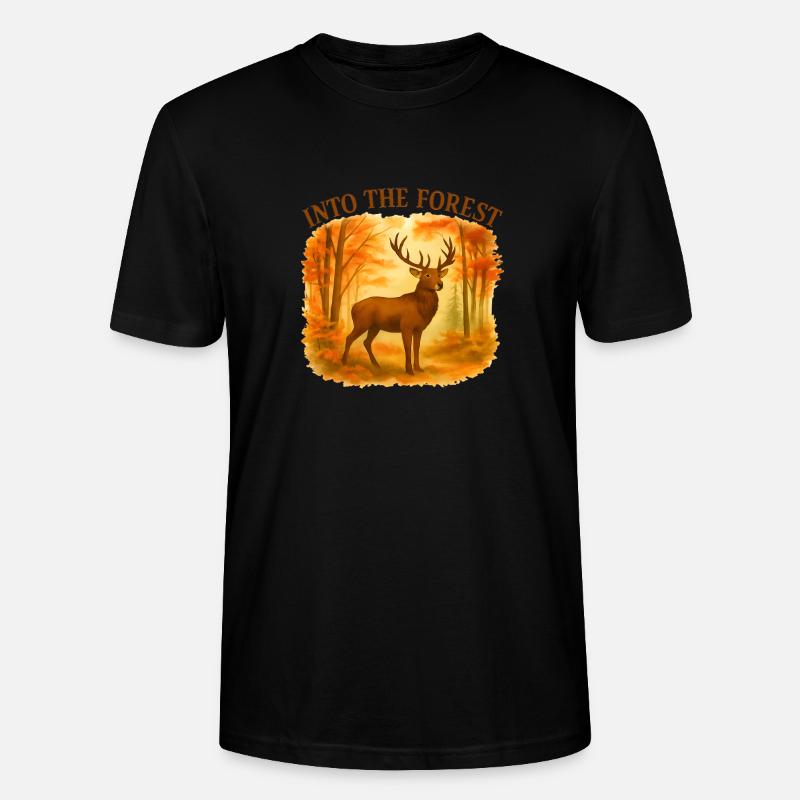 Dans la forêt – Cerf d'automne - T-shirt bio CRAFTER Stanley Stella Unisexe - noir