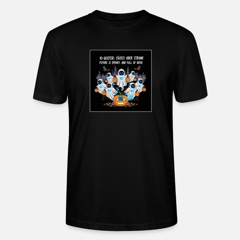 KI-Geister: Süßes oder Strom ! - Stanley/Stella Unisex Bio-T-Shirt CRAFTER - Schwarz