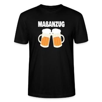 Maß Bier Maßanzug - Stanley/Stella Unisex Bio-T-Shirt CRAFTER - Schwarz - Vorne - Alina (178cm) & Michal (187cm)