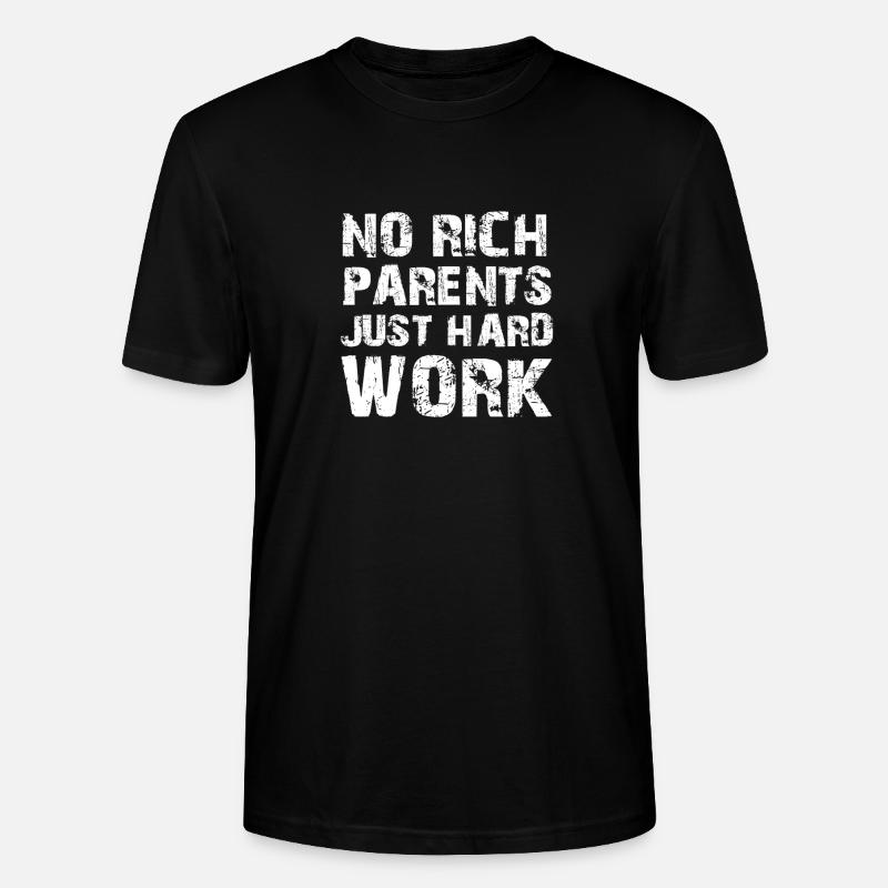 Keine reichen Eltern nur harte Arbeit - Stanley/Stella Unisex Bio-T-Shirt CRAFTER - Schwarz