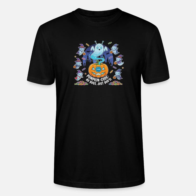 Pumpkin-Code: No Bugs, Just Boo's ! - Stanley/Stella Unisex Bio-T-Shirt CRAFTER - Schwarz