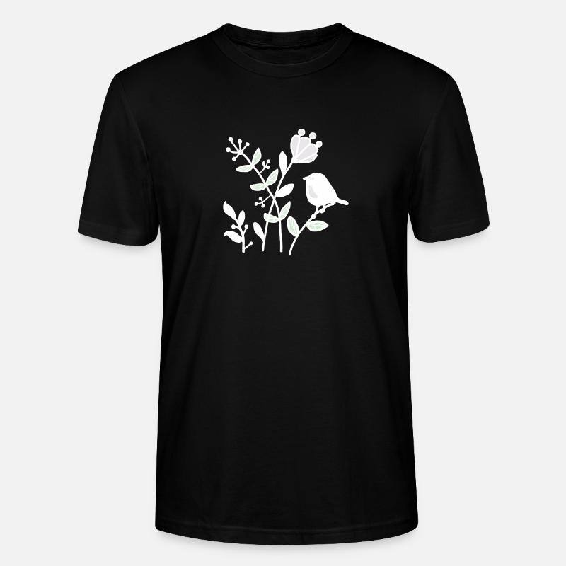 Natur_mit_Vogel_weiss - Stanley/Stella Unisex Bio-T-Shirt CRAFTER - Schwarz