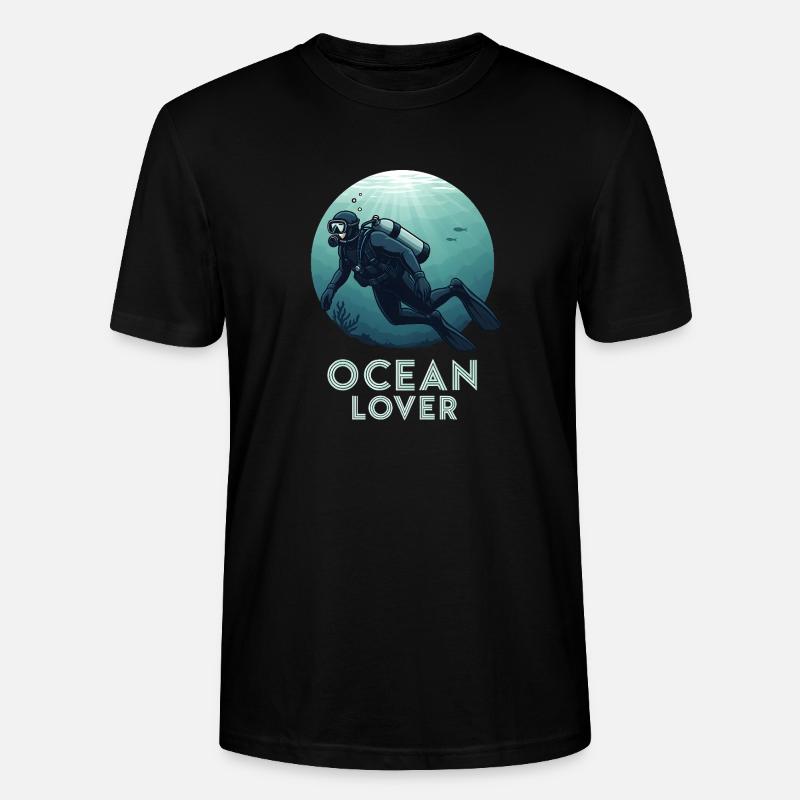 Ocean Lover Diver - Stanley/Stella CRAFTER Unisex Organic T-Shirt - black