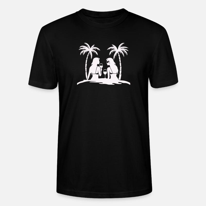 Silhouette style tropical plage nuit - T-shirt bio CRAFTER Stanley Stella Unisexe - noir