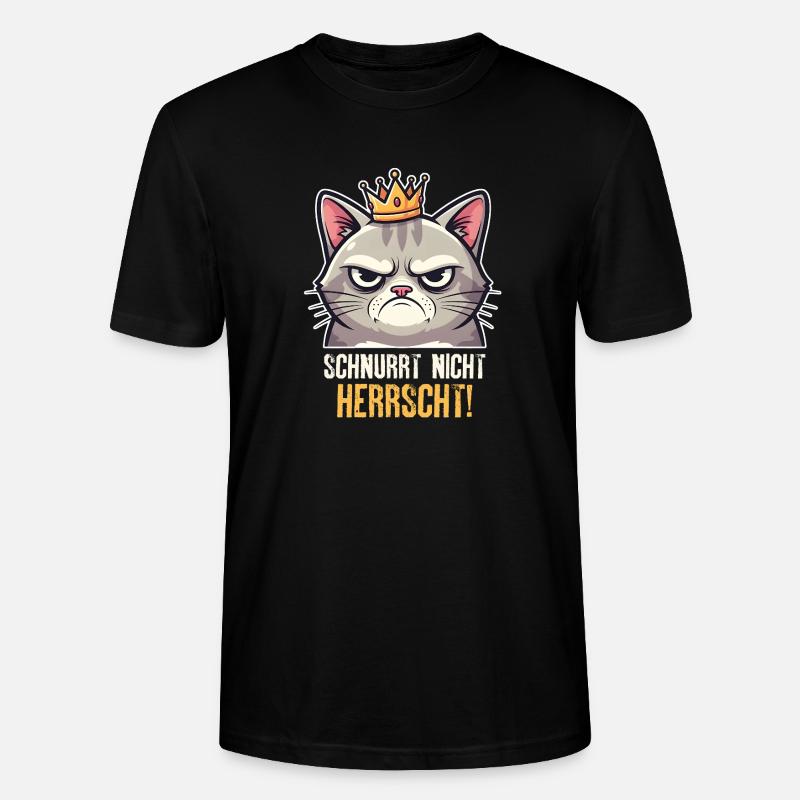 Grumpy Katze Herrscher Design - Stanley/Stella Unisex Bio-T-Shirt CRAFTER - Schwarz