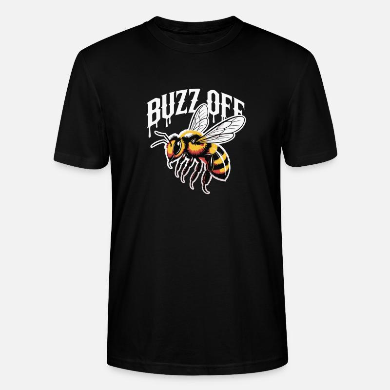 Illustration de Bee Buzz Off - T-shirt bio CRAFTER Stanley Stella Unisexe - noir