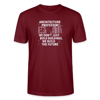Professeur d’architecture - T-shirt bio CRAFTER Stanley Stella Unisexe - bordeaux - Devant - Alina (178cm) & Michal (187cm)
