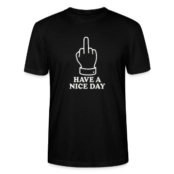 Have A Nice Day - Stanley/Stella Unisex Bio-T-Shirt CRAFTER - Schwarz - Vorne - Alina (178cm) & Michal (187cm)