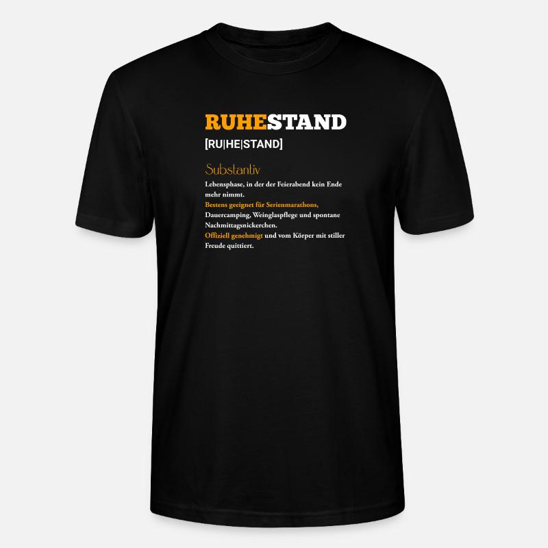 Ruhestand Lebensfreude - Stanley/Stella Unisex Bio-T-Shirt CRAFTER - Schwarz