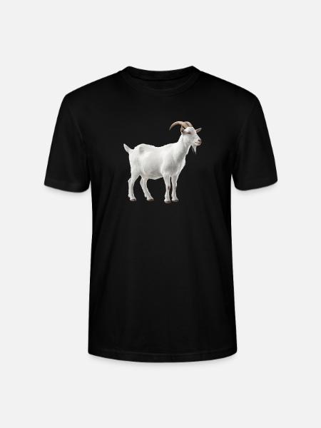 White Mountain Goat Portrait - Stanley/Stella CRAFTER Unisex Organic T-Shirt - black