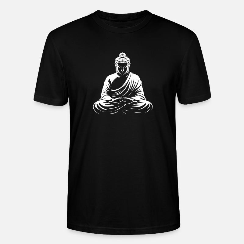 Buddha bei Meditation weiß - Stanley/Stella Unisex Bio-T-Shirt CRAFTER - Schwarz