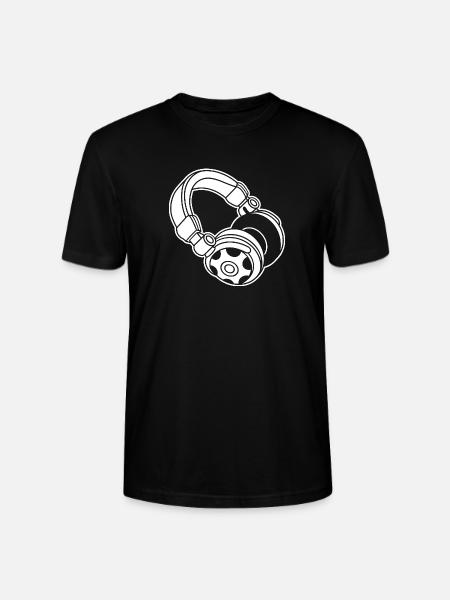 Headphone Silhouette: DJ & Music Vibes - Stanley/Stella CRAFTER Unisex Organic T-Shirt - black