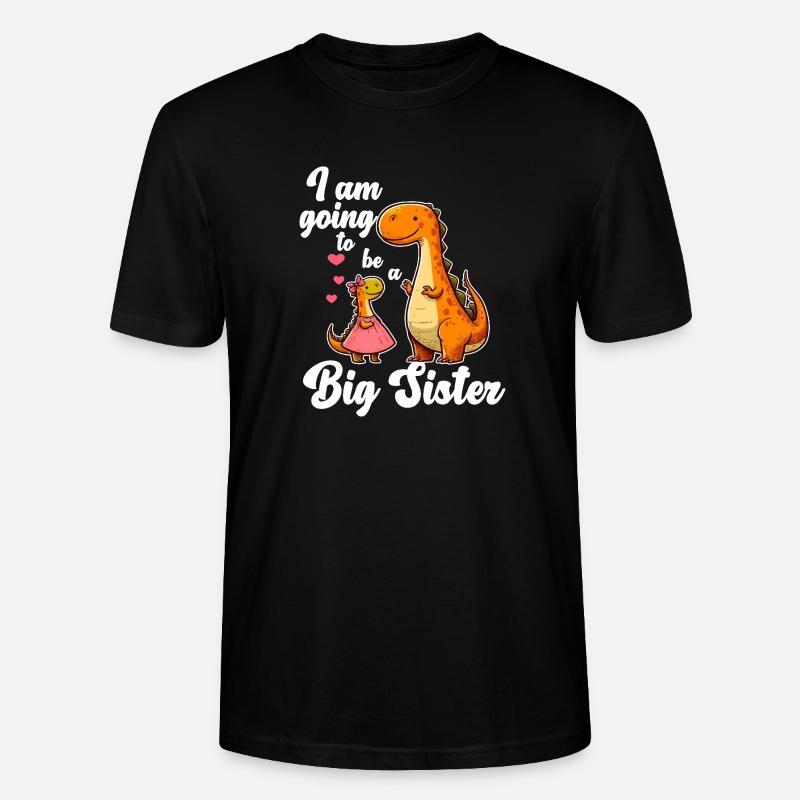 Werde eine große Schwester Dino - Stanley/Stella Unisex Bio-T-Shirt CRAFTER - Schwarz