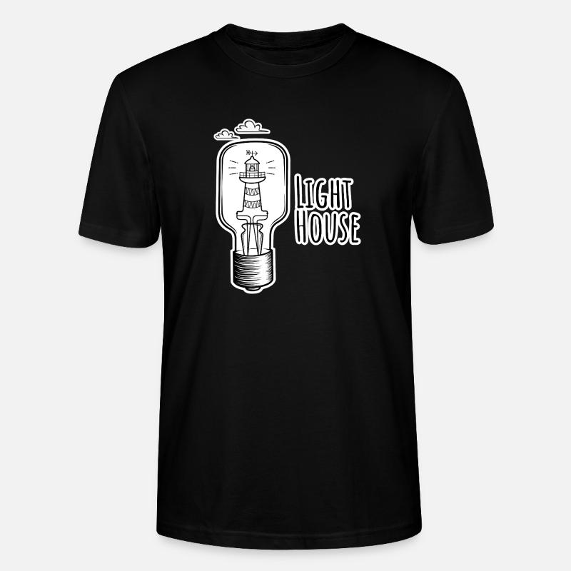 Leutchtturm in einer Glühbirne - Phare - T-shirt bio CRAFTER Stanley Stella Unisexe - noir