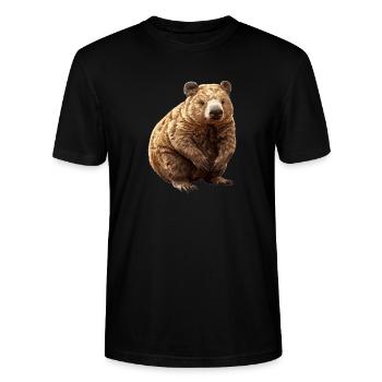 Wombats Wombat - Stanley/Stella Unisex Bio-T-Shirt CRAFTER - Schwarz - Vorne - Alina (178cm) & Michal (187cm)