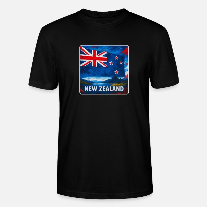 Neuseeland Flaggen Design - Stanley/Stella Unisex Bio-T-Shirt CRAFTER - Schwarz