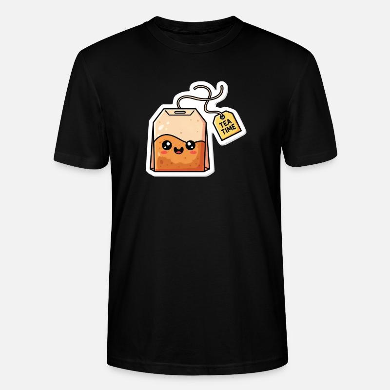 Kawaii Teebeutel Tea Time - Stanley/Stella Unisex Bio-T-Shirt CRAFTER - Schwarz