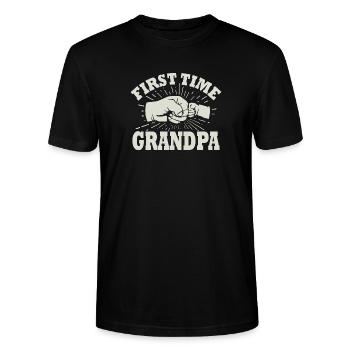 Opa Werdende Opa zum Ersten Mal - Stanley/Stella Unisex Bio-T-Shirt CRAFTER - Schwarz - Vorne - Alina (178cm) & Michal (187cm)