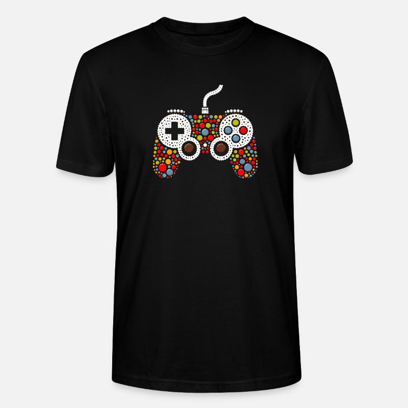 Pointillist Game Controller - Stanley/Stella CRAFTER Unisex Organic T-Shirt - black