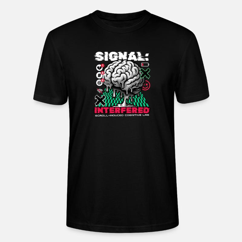 Brain - Signal Interfered - Stanley/Stella Unisex Bio-T-Shirt CRAFTER - Schwarz