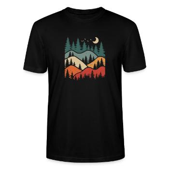 Forêt Paysage Nature Arbres Amoureux de la Nature - T-shirt bio CRAFTER Stanley Stella Unisexe - noir - Devant - Alina (178cm) & Michal (187cm)