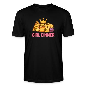 Girl Dinner - Stanley/Stella Unisex Bio-T-Shirt CRAFTER - Schwarz - Vorne - Alina (178cm) & Michal (187cm)