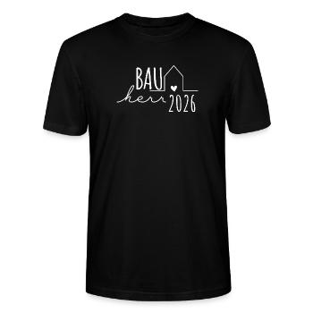 Builder 2026 - Builders Partnerlook Hausbau - Stanley/Stella CRAFTER Unisex Organic T-Shirt - black - Front - Alina (178cm) & Michal (187cm)