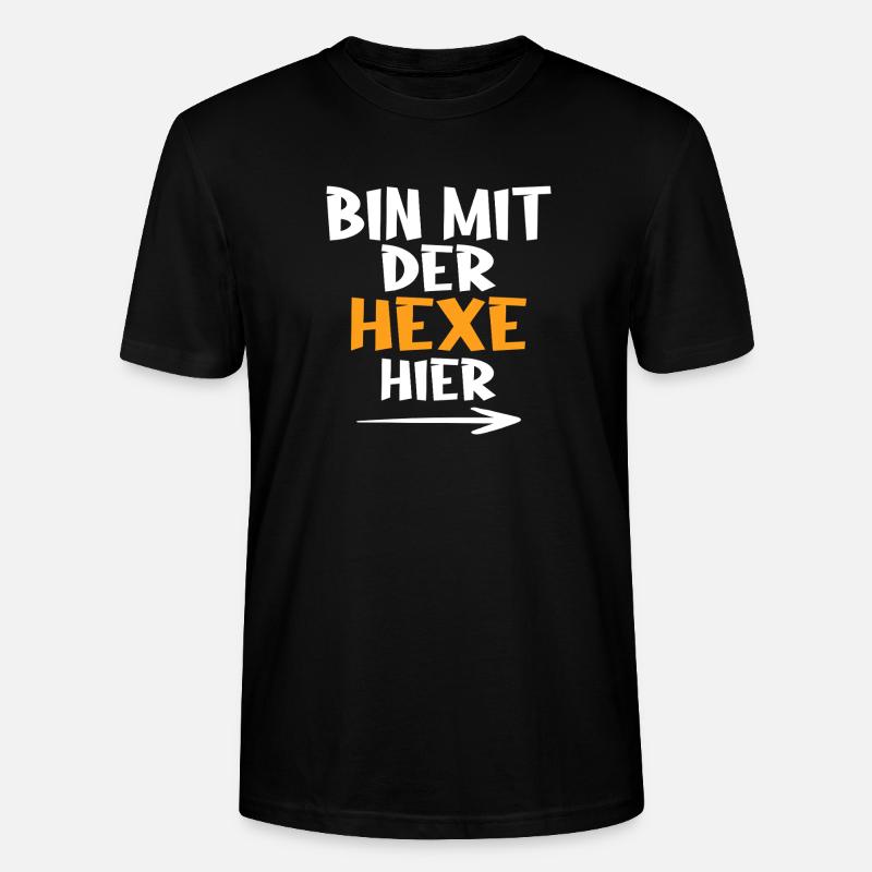 Bin mit der Hexe hier - Stanley/Stella Unisex Bio-T-Shirt CRAFTER - Schwarz