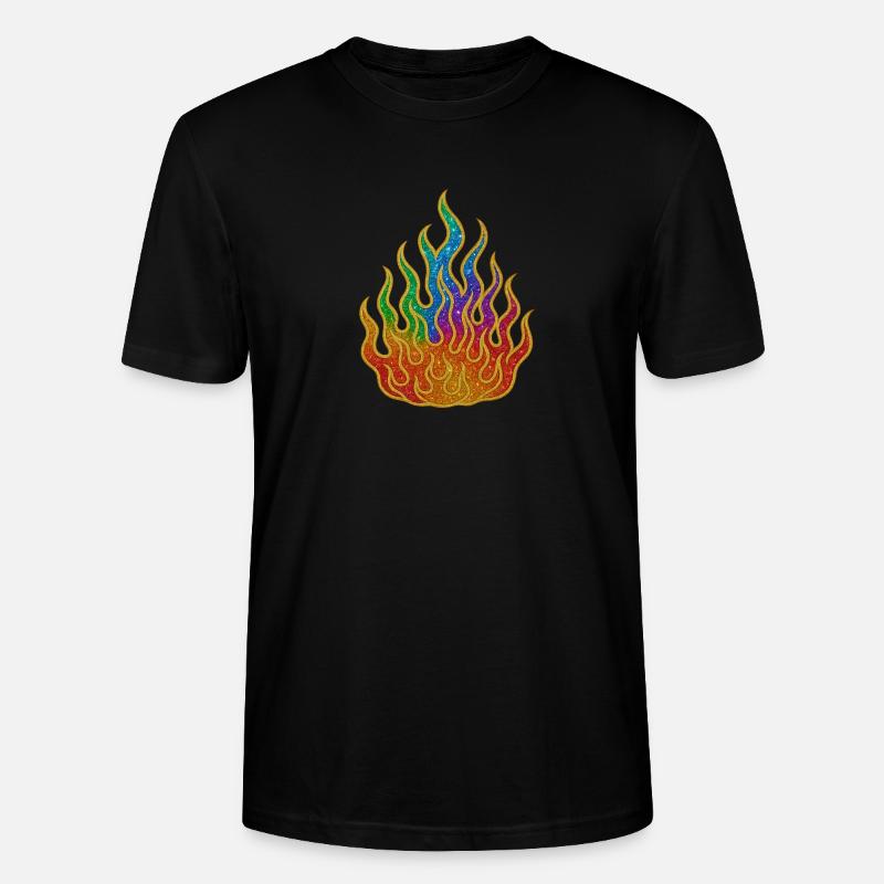 Regenbogenfeuer Glitzerflamme - Stanley/Stella Unisex Bio-T-Shirt CRAFTER - Schwarz