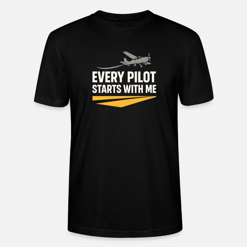 Fluglehrer Cfi Pilot Luftfahrtlehrer - Stanley/Stella Unisex Bio-T-Shirt CRAFTER - Schwarz