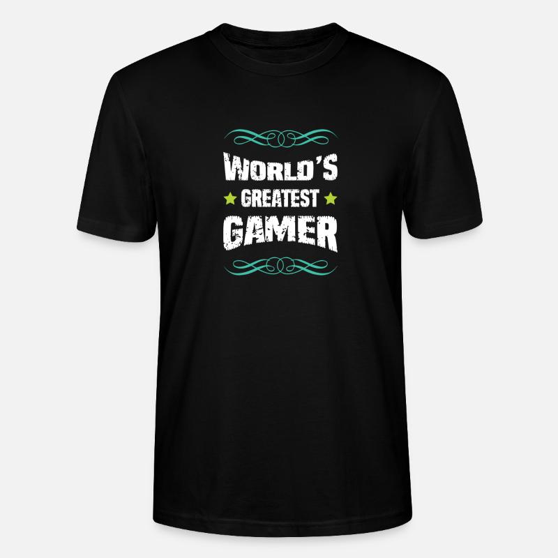 Weltbester Gamer – Distressed Design - Stanley/Stella Unisex Bio-T-Shirt CRAFTER - Schwarz