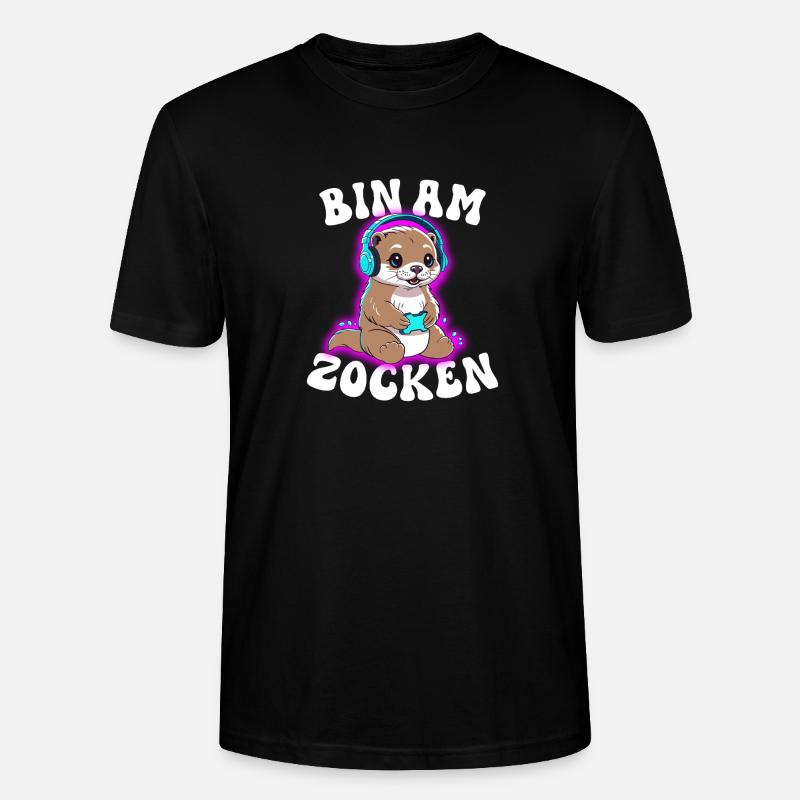 Bin am Zocken Otter  - Stanley/Stella Unisex Bio-T-Shirt CRAFTER - Schwarz