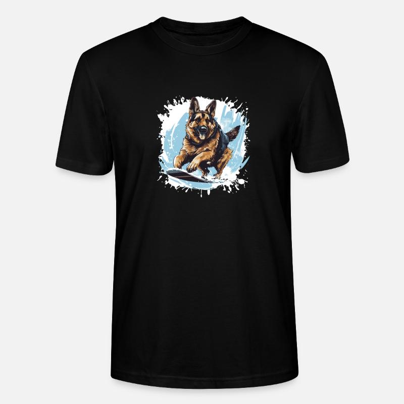 Schäferhund Hund Snowboard - Stanley/Stella Unisex Bio-T-Shirt CRAFTER - Schwarz