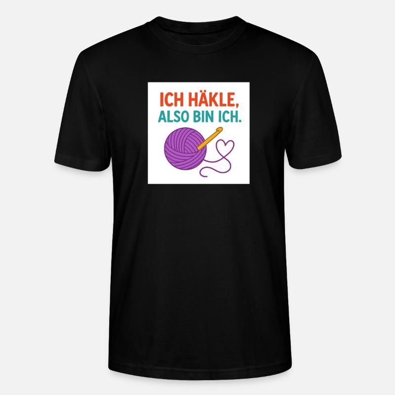 Ich häkle, also bin ich - Stanley/Stella Unisex Bio-T-Shirt CRAFTER - Schwarz