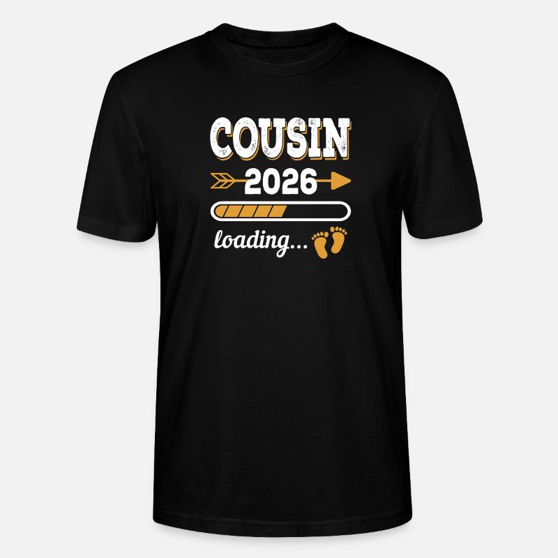 Cousin 2026 Loading Großer Cousin Geschenk - Stanley/Stella Unisex Bio-T-Shirt CRAFTER - Schwarz