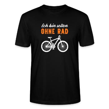 Selten Ohne Rad – lustige Fahrrad Sprüche - Stanley/Stella Unisex Bio-T-Shirt CRAFTER - Schwarz - Vorne - Alina (178cm) & Michal (187cm)