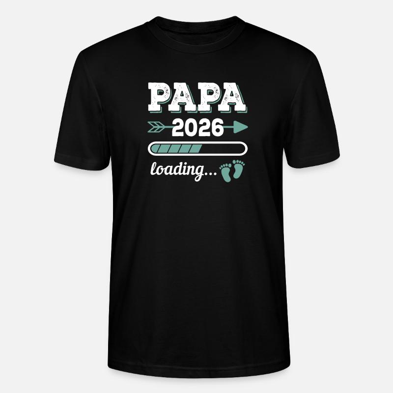 Papa 2026 Loading Idée cadeau futur papa - T-shirt bio CRAFTER Stanley Stella Unisexe - noir
