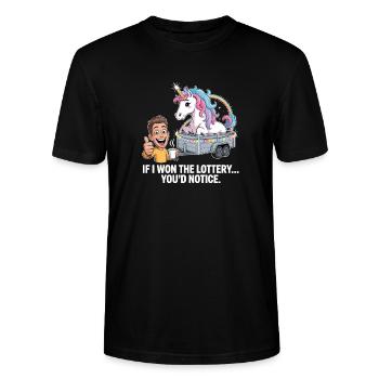 Funny If I Won The Lottery You’d Notice Yacht boat - Stanley/Stella Unisex Bio-T-Shirt CRAFTER - Schwarz - Vorne - Alina (178cm) & Michal (187cm)