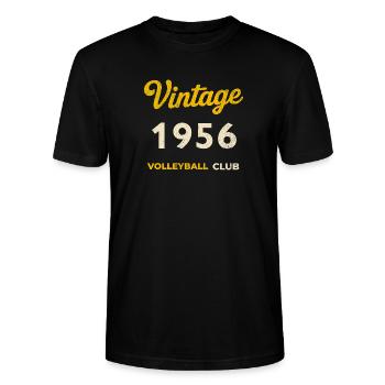 Millésime 1956 – Club de volley-ball Rétro Année de naissance - T-shirt bio CRAFTER Stanley Stella Unisexe - noir - Devant - Alina (178cm) & Michal (187cm)