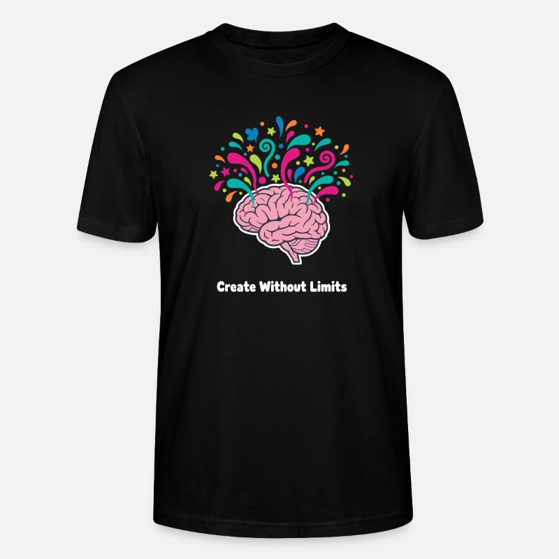 Gedankenfarben Hirn Explosion - Stanley/Stella Unisex Bio-T-Shirt CRAFTER - Schwarz